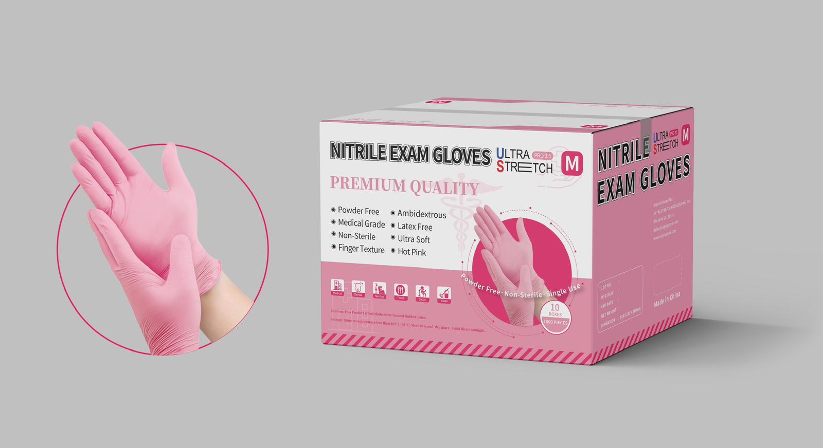 Ultra Stretch Nitrile Exam Gloves 6